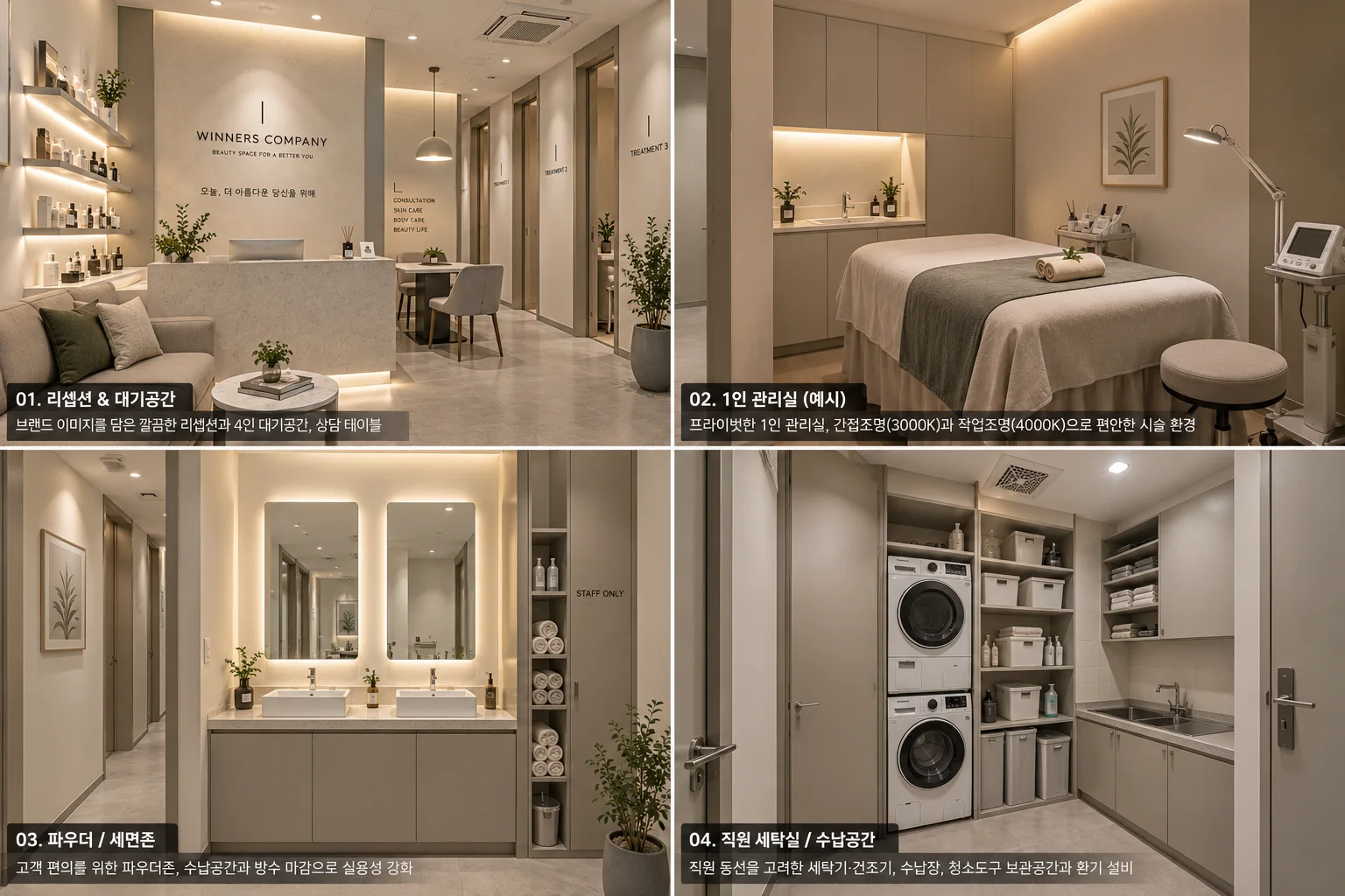 에스테틱 맞춤가구·세면하부장 가상 시안